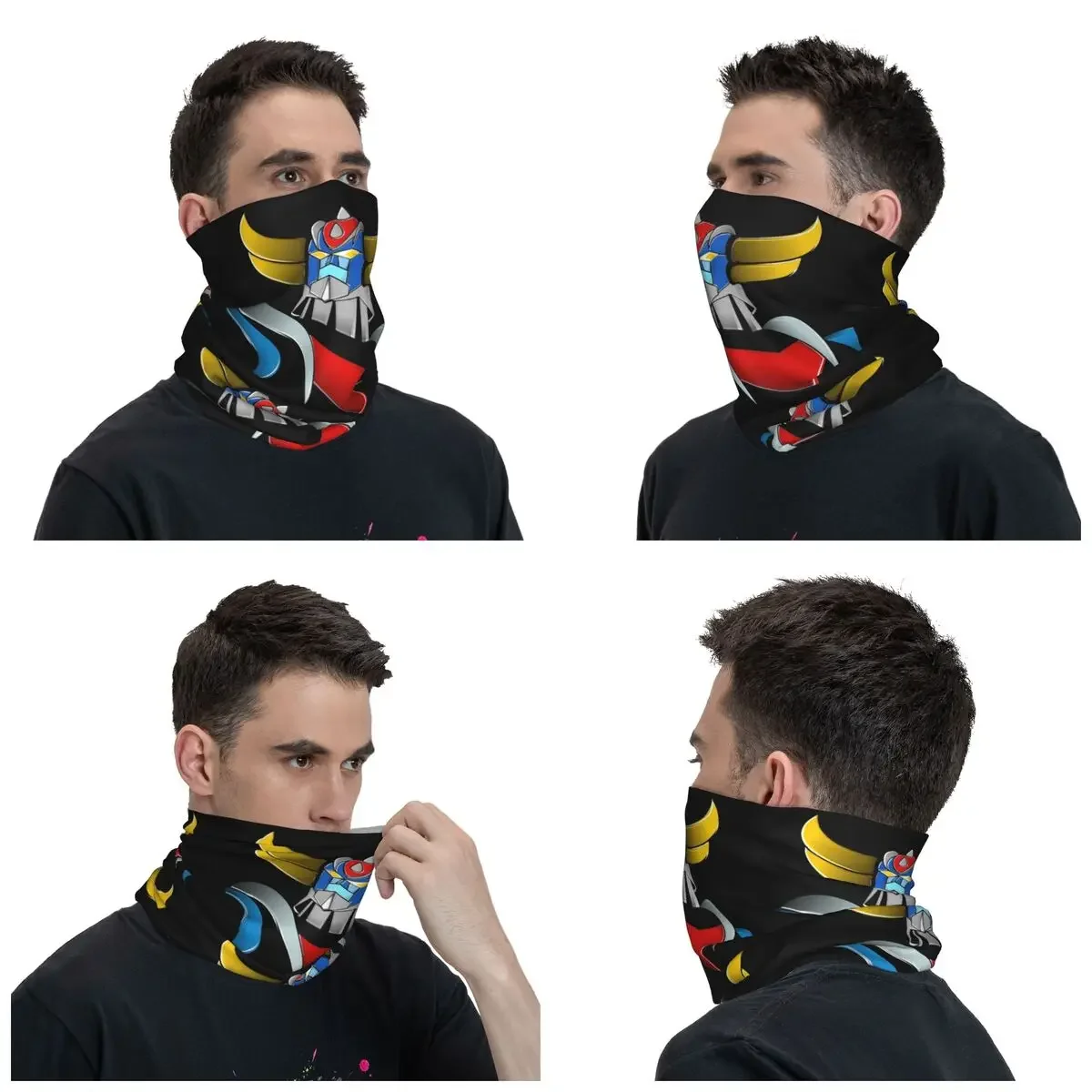 New Custom Goldorak Grendizer Bandana Neck Gaiter Windproof Face Scarf Cover Women Anime UFO Robot Goldrake Headwear Tube Balacl
