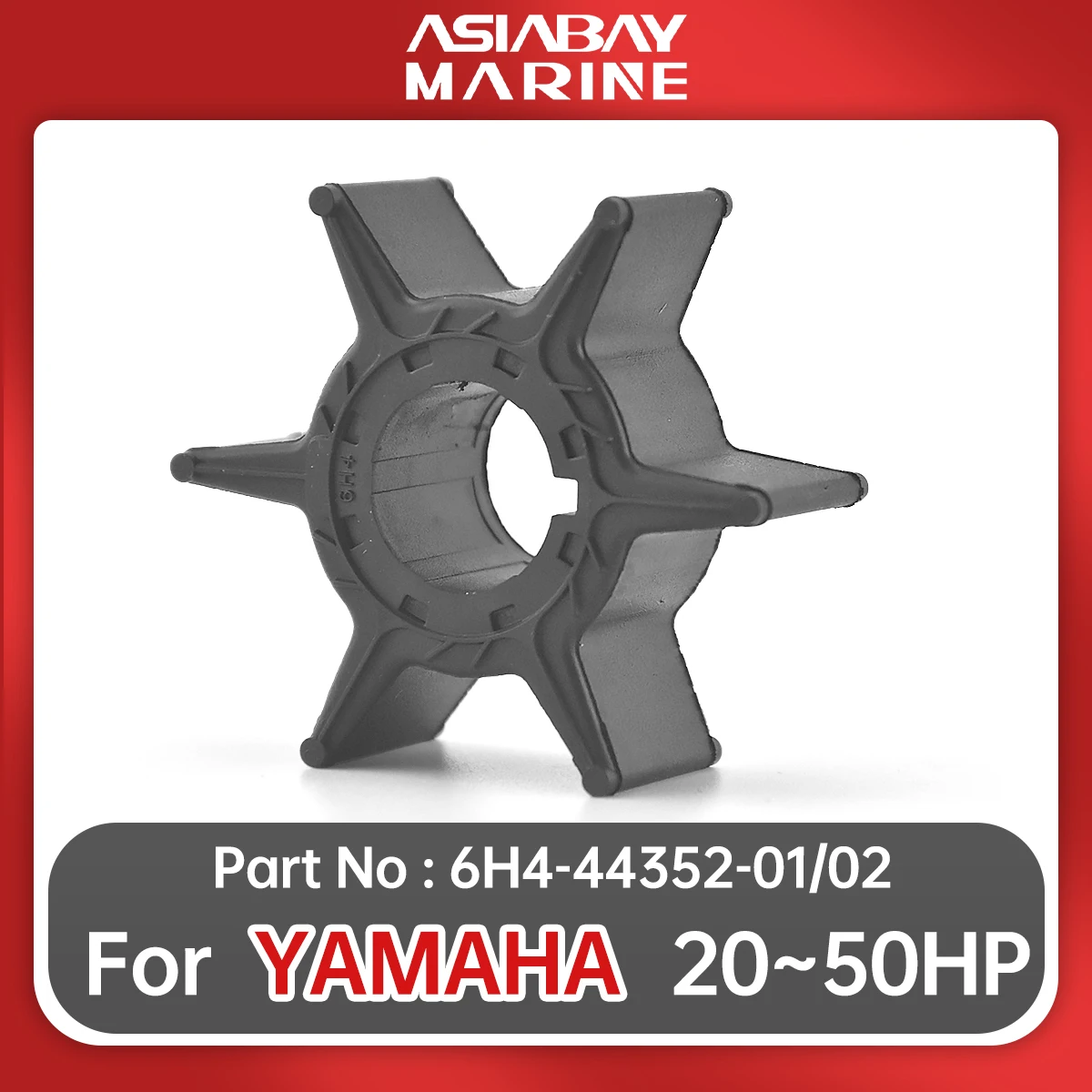 6H4-44352-01 Water Pump Impeller For Yamaha Outboard Motor Engine 20hp 25hp 30hp 40hp 50hp Ship Boat Parts 6H4-44352-02