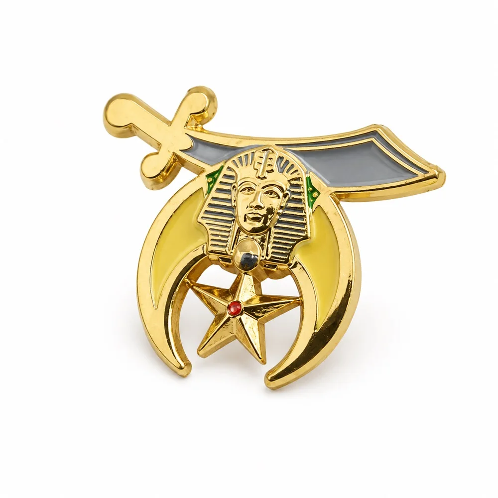 Shriners Masonic Lapel Pin Gold Metal Soft Enamel Masonic Brooch Badge Elegant Fashion Suit Jacket Accessories Gifts