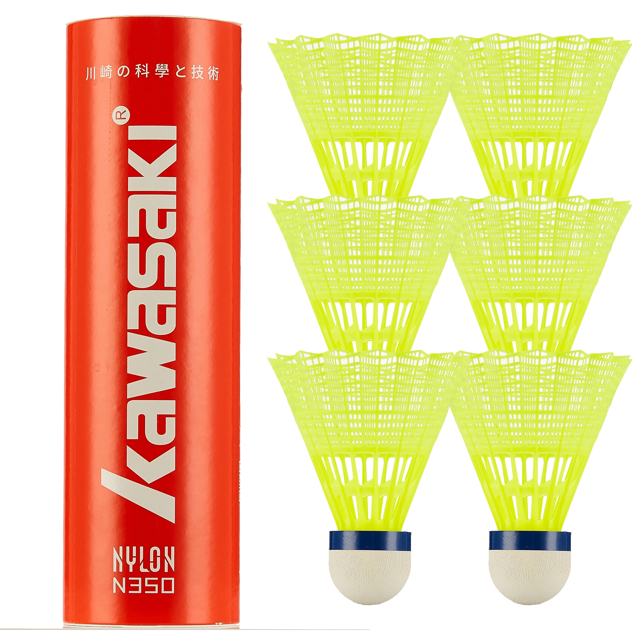 Kawasaki 6 sztuk/zestaw Nylon wolant tabeli włókna głowica kulowa pełne okrągłe plastikowe Birdies do treningu na zewnątrz wykorzystanie trwałe N350
