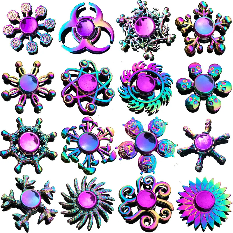 Squishy speelgoed Fidget Spinner juguetes Regenboog Fidget Metalen Spinner Kleurrijke Vingertop Gyro juguetes sensoriales adulto Relief Speelgoed