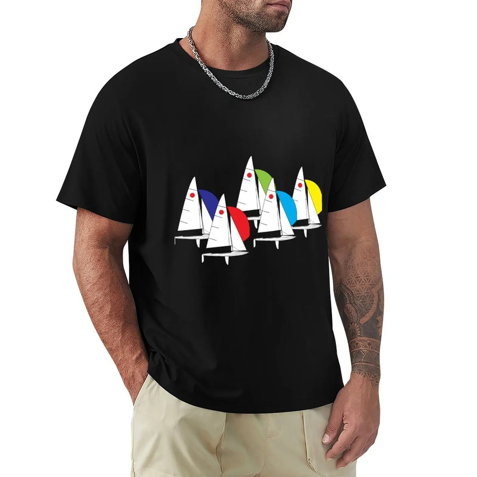 Fireball Sailboats Racing T-Shirt Casual Fashion Short Sleeve Cotton T-Shirt