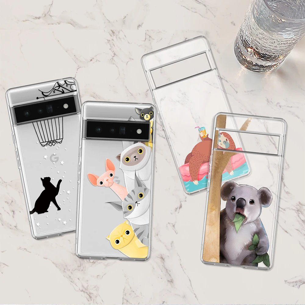 

Cute Koala Phone Case for Google Pixel 8 Pro 7a 7Pro 7 6a 5 5a 5G Capas for Pixel 4 2 3 3a 4a XL 6 6Pro Clear Protection Shell