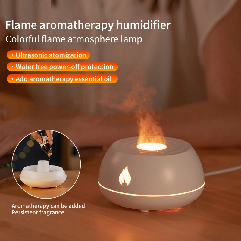 New USB Aroma Diffuser Humidifier Sprayer Portable Home Appliance 130ml Electric Humidifier Led Essential Oil Flame Lamp Difusor