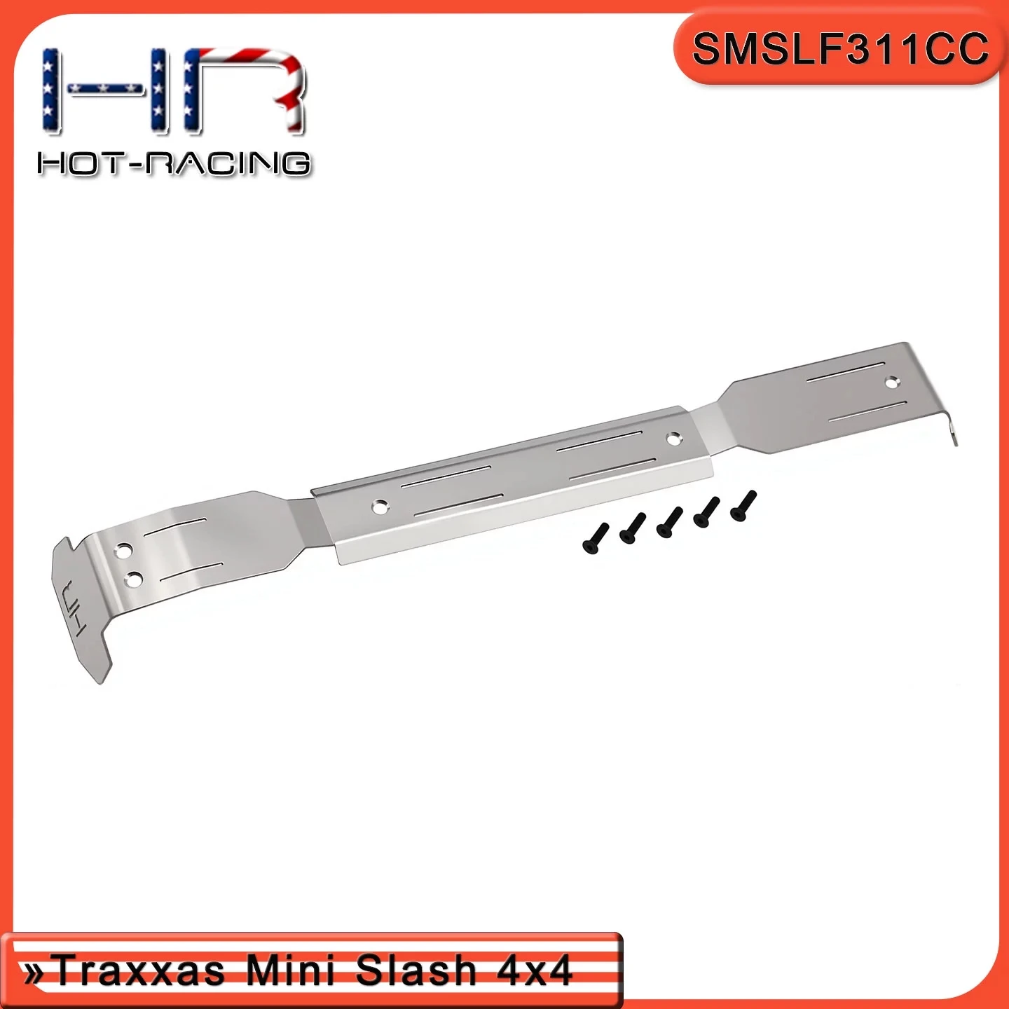 HR Traxxas Mini Slash 4x4 Placa de protección inferior delantera, media y trasera integrada de acero inoxidable