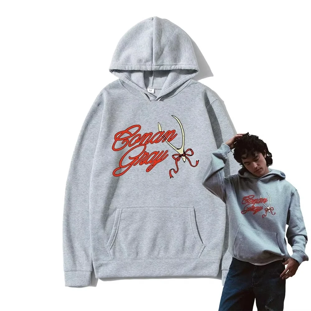 

2026 New Album Red Ribbon Wishbone Menwomen Hoodies Conan Gray Hoodie Harajuku Winter Clothes Pullover Sweatshirt for Fans