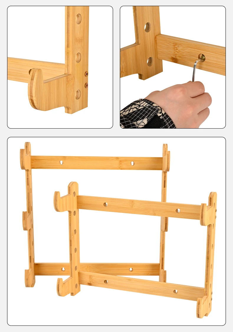 Bogenhalter aus Holz zur Wandmontage, Pfeilaufbewahrungshalter für Recurve Takedown Longbow, Bogenschießzubehör – Detail 11