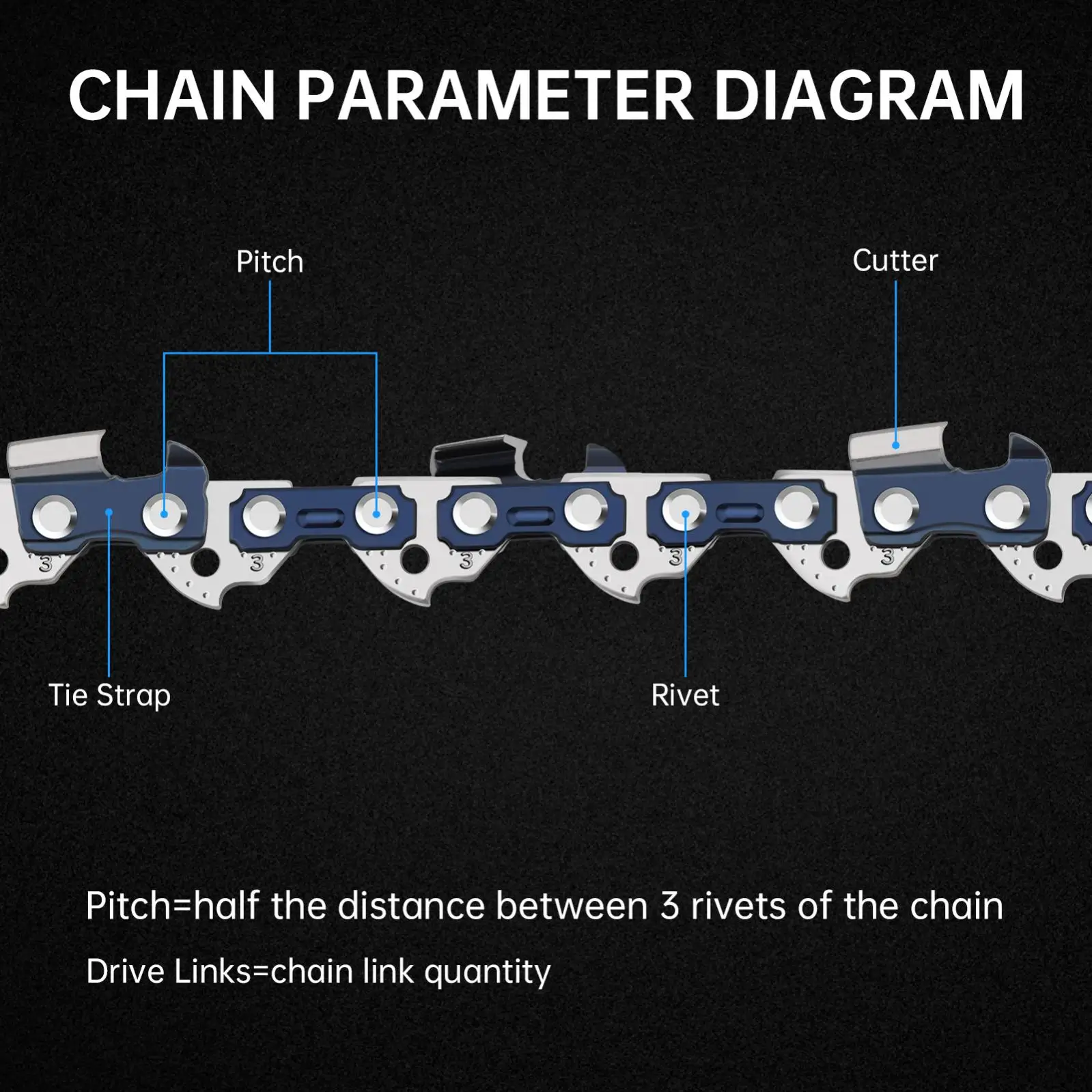 14/16/18/20 inch Chainsaw Chain 52/56/57/72/76 Drive Links Heavy Duty Saw Chains Fit for Husqvarna / Stihl / Poulan