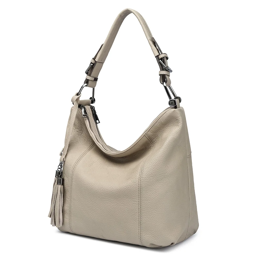 Casual Simple Handba Genuine Leather Commuter Underarm Women's Fashionable Stylish Sinle Shoulder Crossbody Handheld Ladies