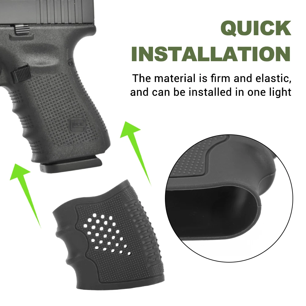Pistol Rubber Grip Glove Cover Sleeve Anti-Slip Protect Cover Anti-Slip Cover Suitable for Airsoft Hunting Tactical Quick Pull K