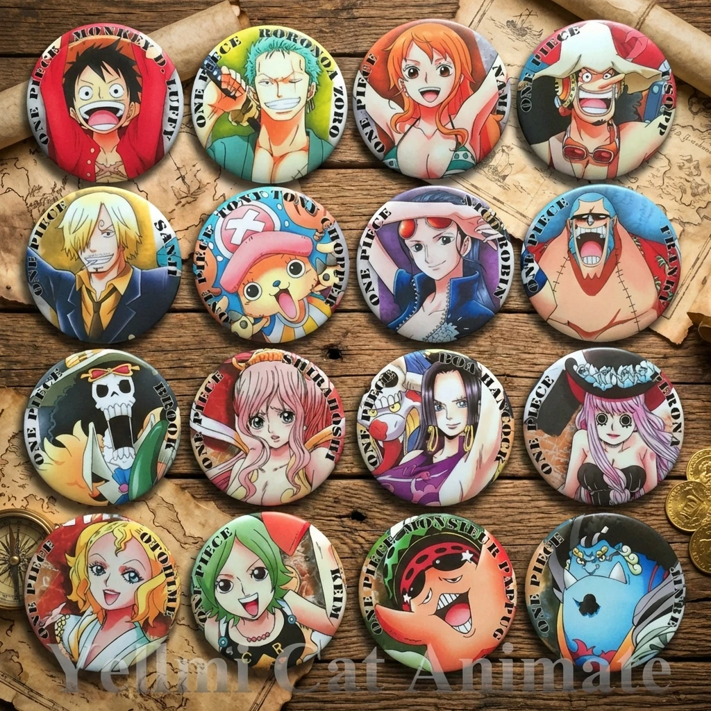 

Аниме-мерч One Piece: значок Луффи из арки «После скачка времени», брелок для рюкзака, зеркало, магнит на холодильник, аксессуары для косплея, подарок для фанатов