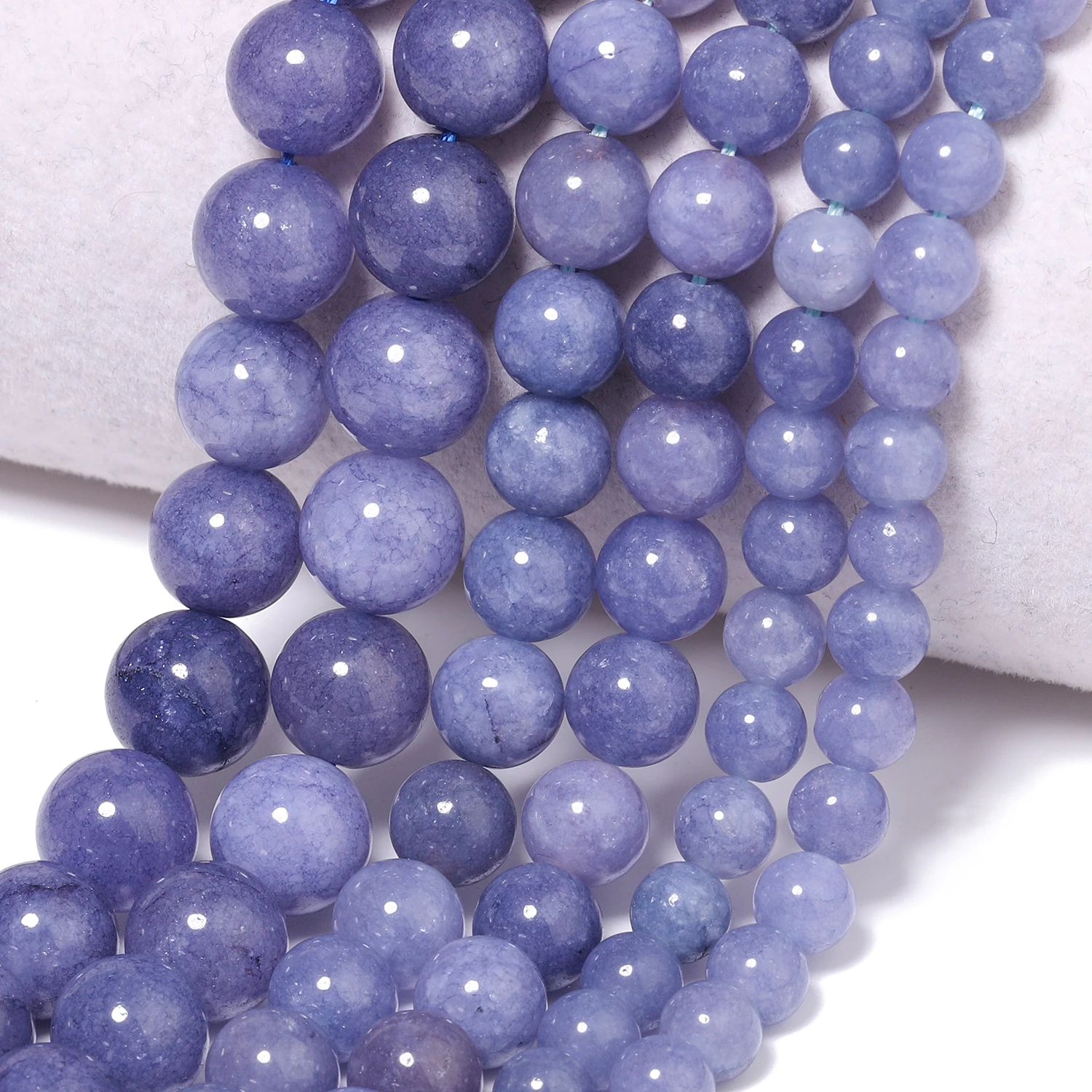 6/8/10/12mm Natural Blue Angelite Stone Beads Round Loose Beads For Fashion Accessories Jewellery Making DIY Bracelet 15 Inch