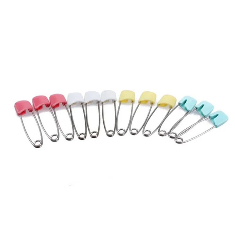 12 pezzi in acciaio inox fai da te strumenti di cucito accessorio bambino sicurezza doccia panno pannolino Pin Holder accessori vestiti Pin colore