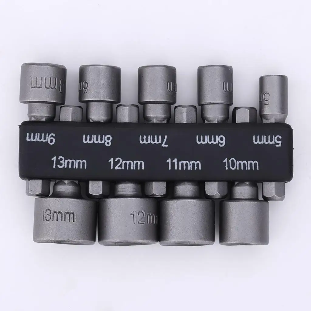 Hex Socket Bit Metric Set 1 4 Drive 5 to 13mm Chrome Vanadium Standard Type for Maintenance