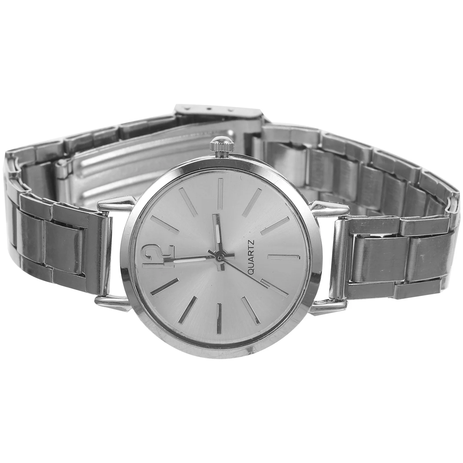 

Quartz Watch with Mesh Belt Ultra-thin Metal Band Square Dark Grey Wristwatch for Women