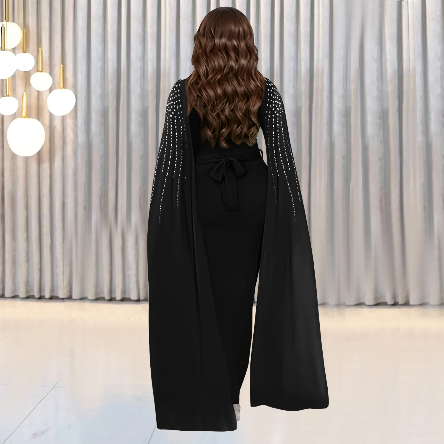 أزياء نسائية أوروبية وأمريكية مخصصة للبالغين مع ختم ساخن ومزاج أنيق وفستان بمنظور مثير #3