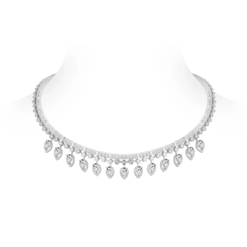 

BELLUX стерлингового серебра 925 пробы синтетический цирконий колье ожерелье капля воды белый бриллиантовый воротник ожерелье для женщин