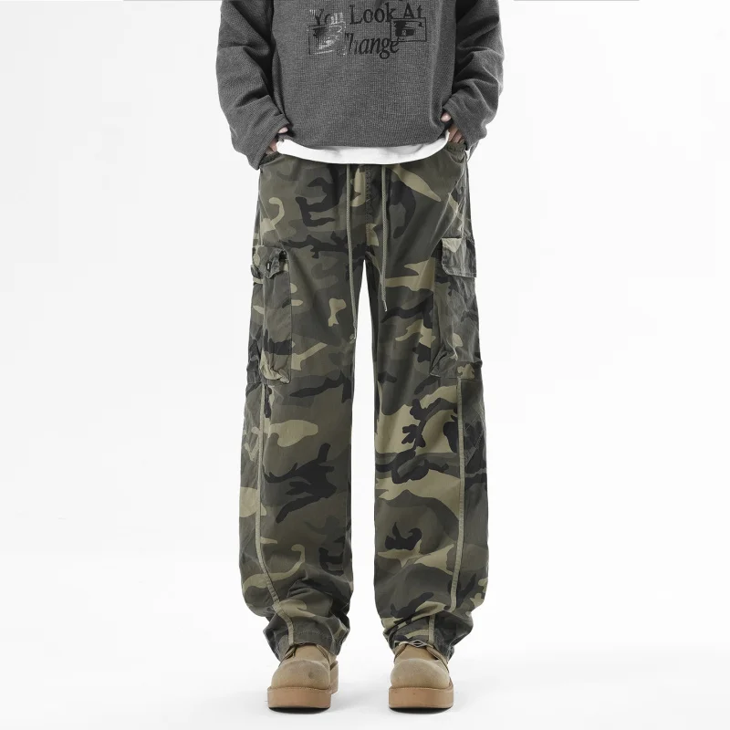 2026 Camouflage Workwear Pants Men's Summer Outdoor Loose Style Multi-Pocket Casual Straight Leg Trend in Workwear