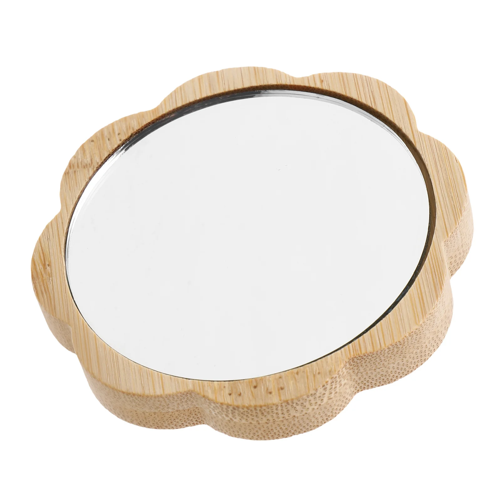 Houten make-up compacte draagbare kleine handspiegel voor reistas Touch-Ups Minispiegel voor vrouwen Hoge helderheid Multiscene