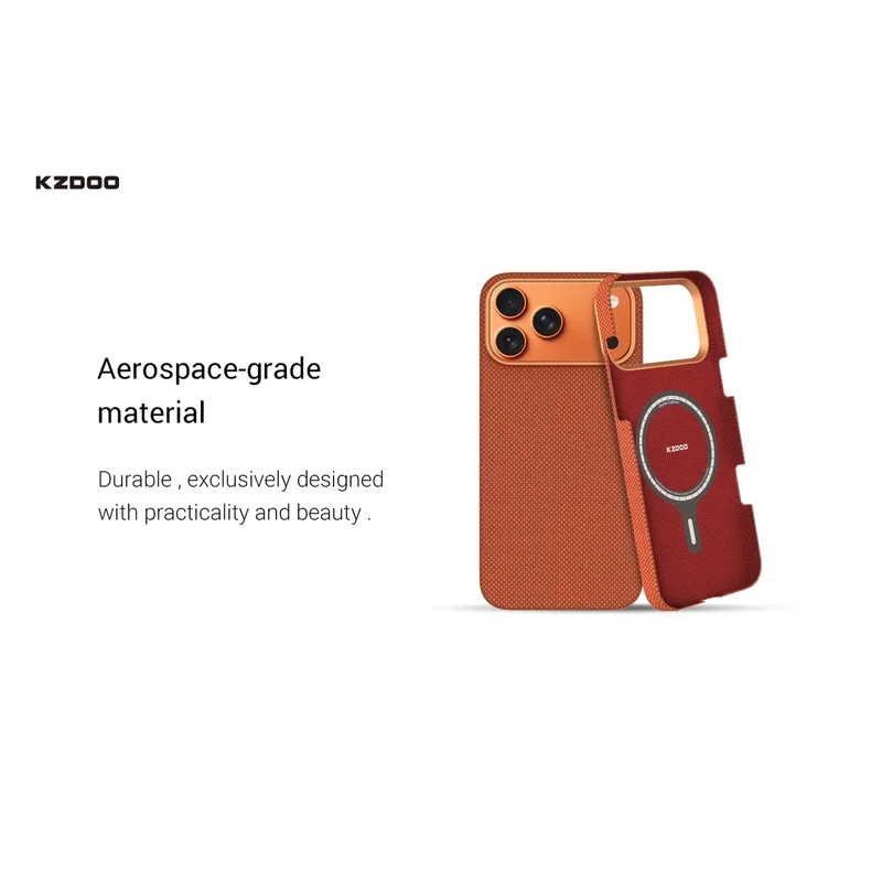 

Чехол KZDOO Keivlar Explorer Magnetic Original из углеродного волокна, роскошный тонкий прочный чехол для iP17/17 Air/17 Pro/17 Pro Max