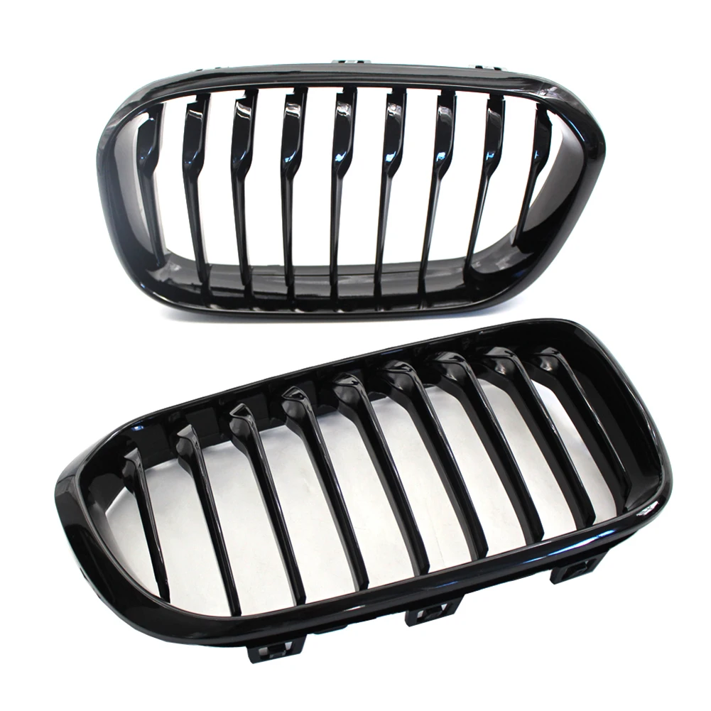 

For BMW 1 Series F20 F21 2015 2016 2017 2018 2019 Gloss Black Car Front Bumper Grill Grille Sport Kidney Grilles