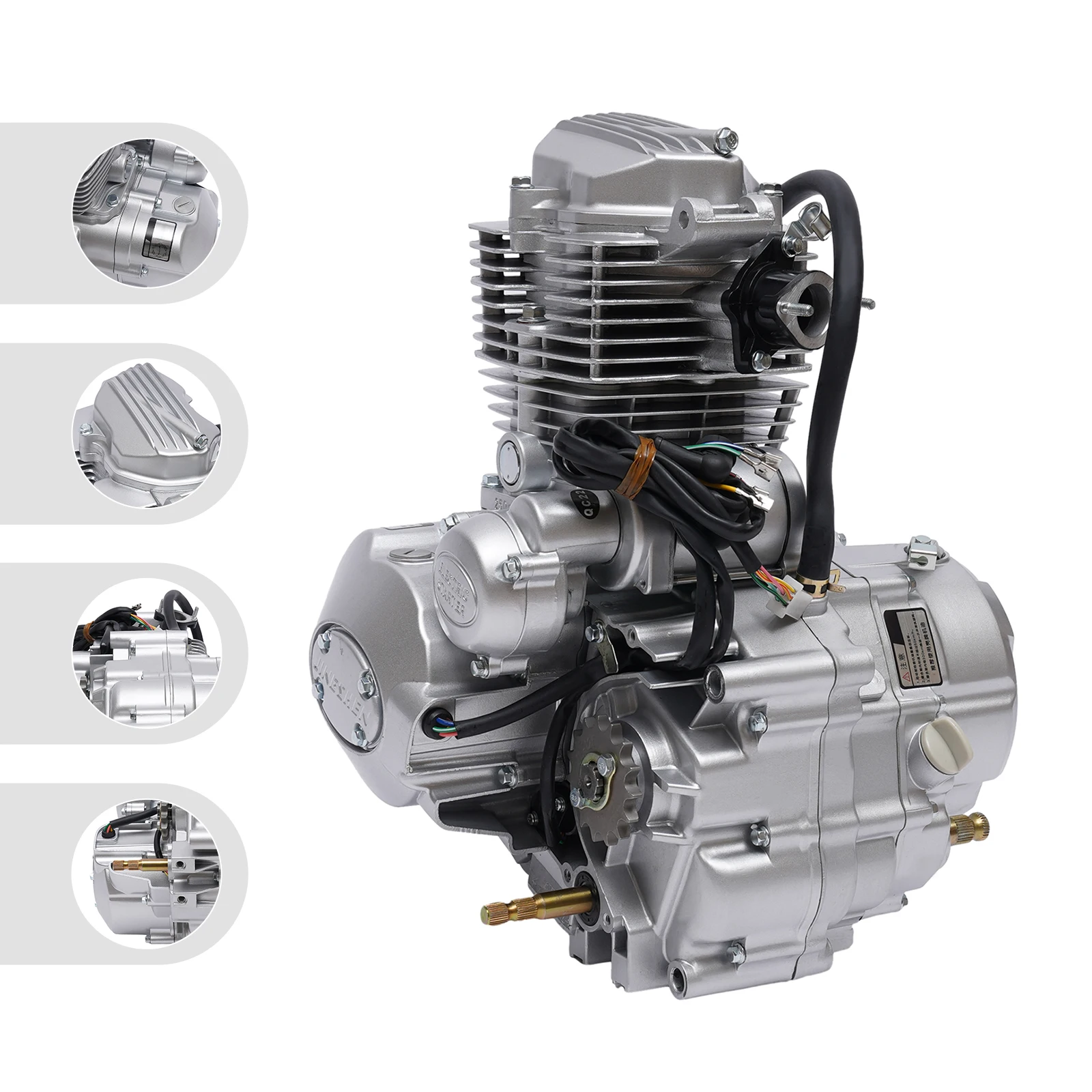 200CC/250CC 14HP 4-Stroke Single Cylinder Vertical Motorcycle ATV Engine CG250 With Manual Transmission Intake Pipe 7500rpm