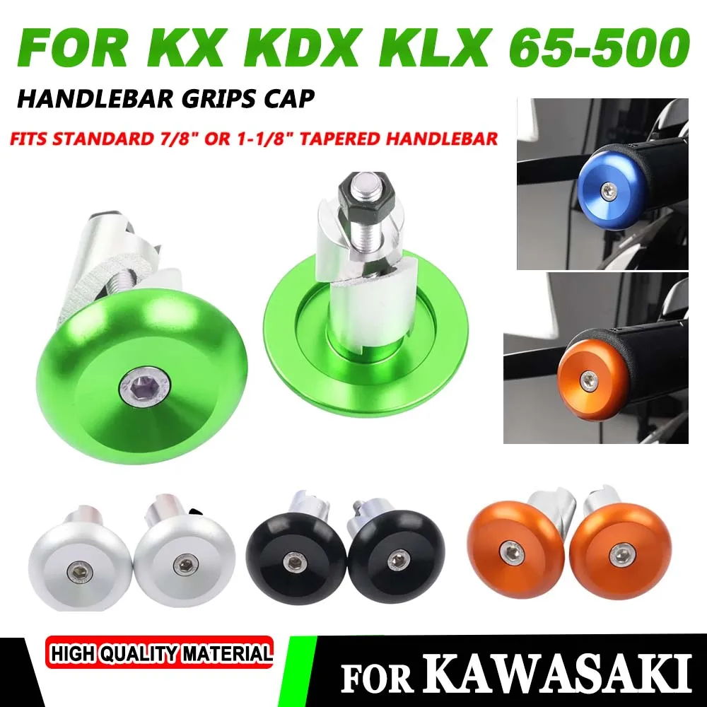 Handlebar Grips Cap Plugs End Slider for Kawasaki KX 65 80 125 250 500 KX250F KX450F KDX200 KDX220 KLX250 KLX300 KLX400 KLX450