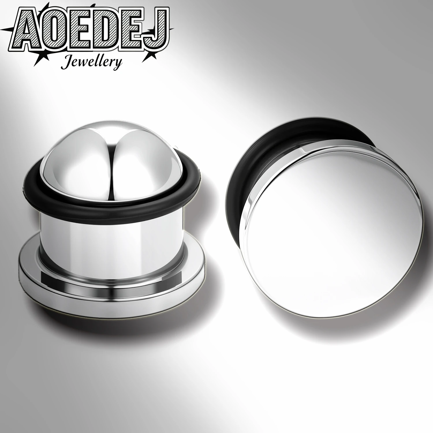 AOEDEJ 1 Pair 1-12MM Stainless Steel Ear Plug And Tunnel Unisex Large Gauges Smooth Flat Back Flesh Strecher Expander Piercings
