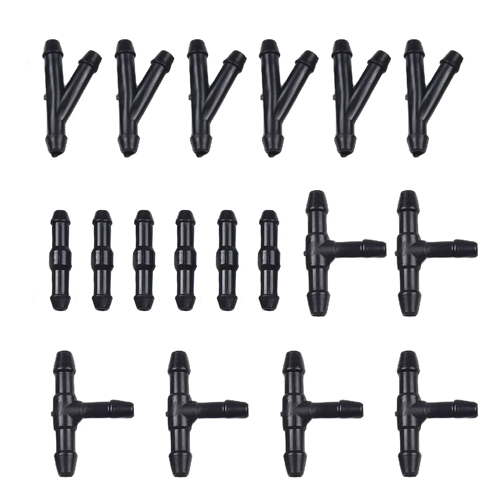 18 Piece TYI Type Windshield Washer Hose Connectors Set With Balanced Distribution Of Y T And I Splitter Fittings
