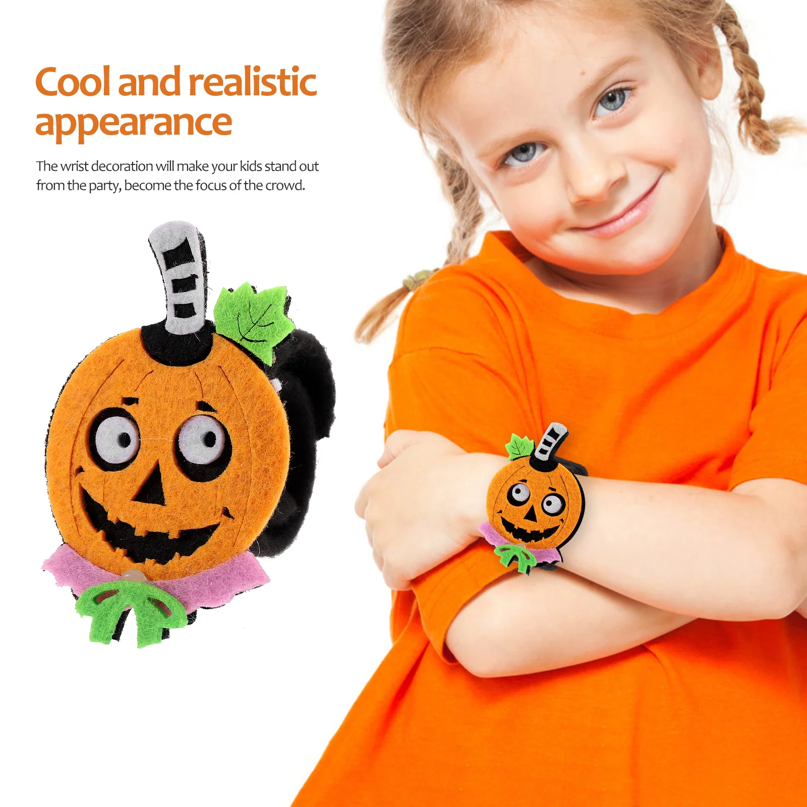 

Pumpkin Pop Ring for Children's Bracelets Slap Kids' Party Favours Halloween Supplies