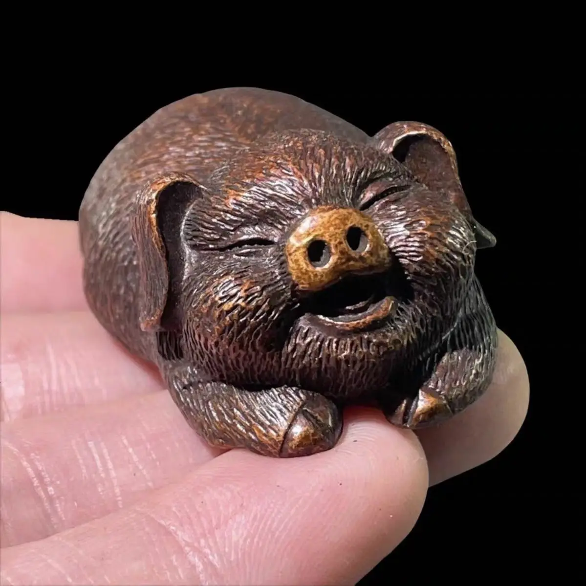 Zodiac pig fortune pig laughing pig  Statue Sculpture Figurines Home Garden Decoration Statues For House ﻿