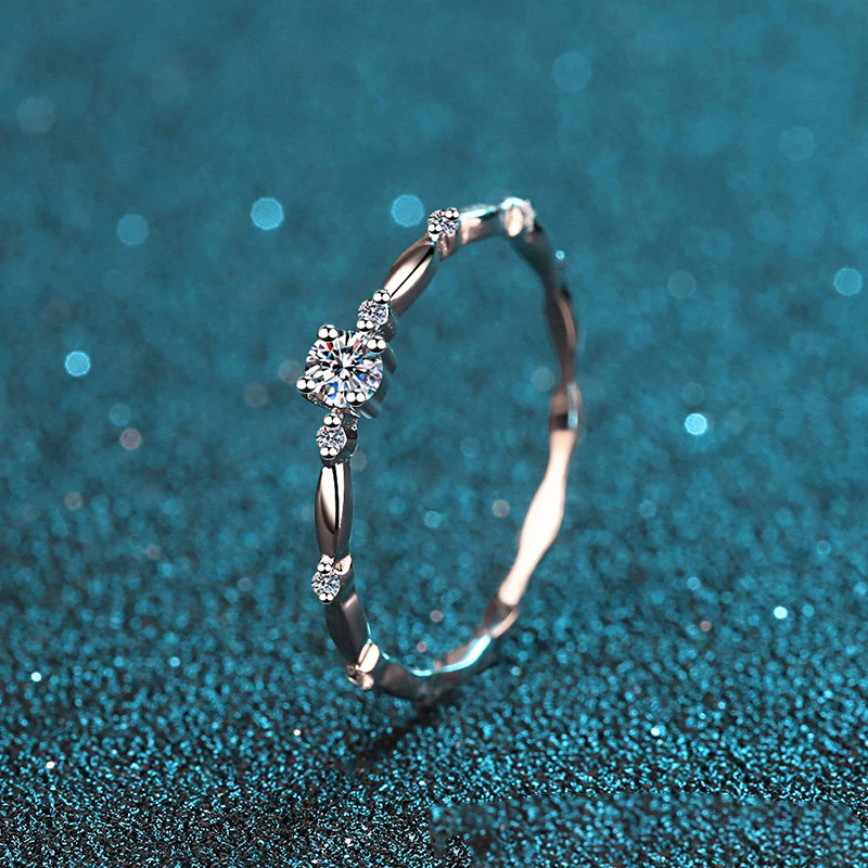 

Роскошное кольцо из 100% серебра 925 пробы с муассанитом для женщин, обручальное кольцо с бриллиантами, ювелирные изделия, подарки на годовщину