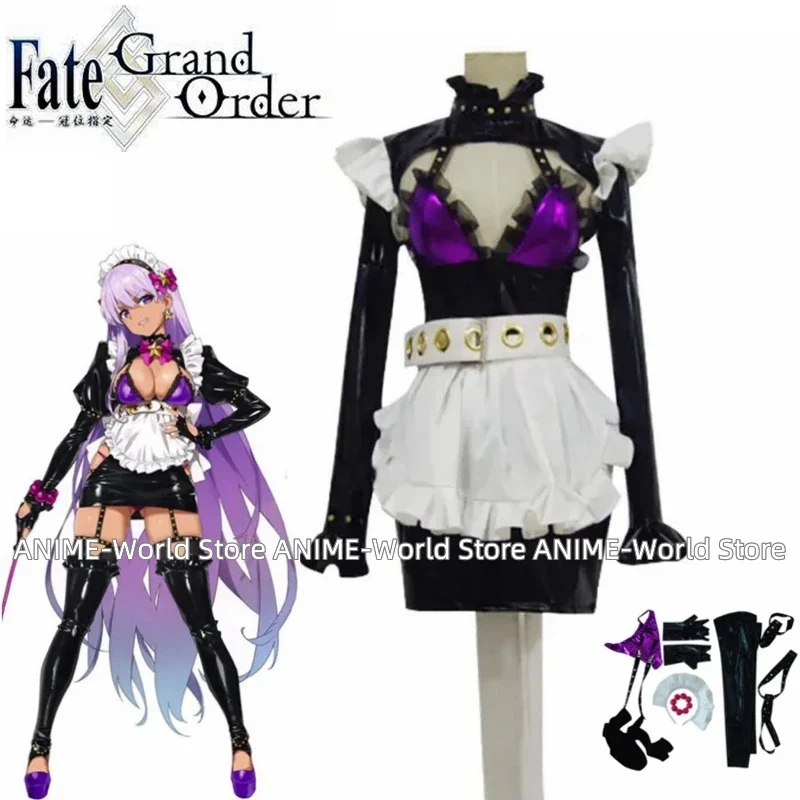 

Anime Fate EXTRA CCC FGO Byibyi BB Cosplay Costume Black-Coat Girl Maid Dress Halloween Suit For Women