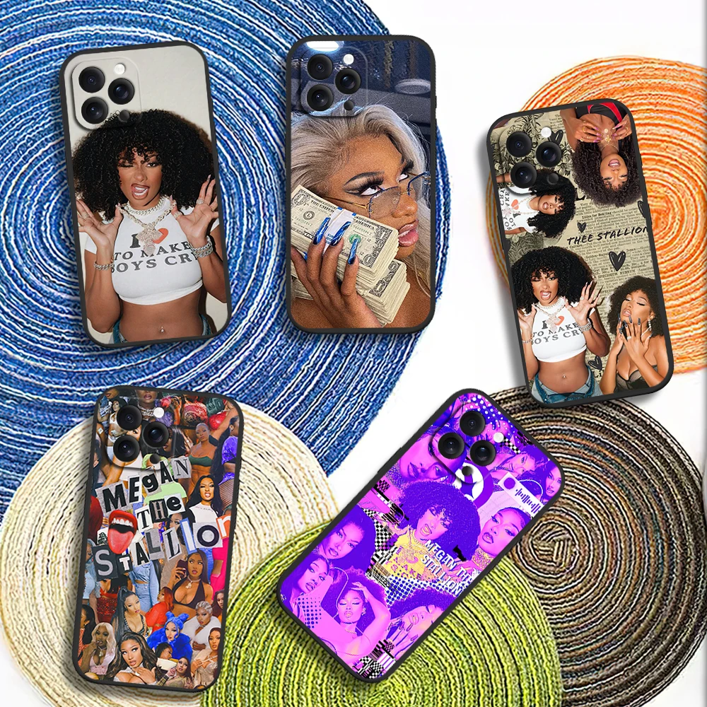 Singer Megan Thee Stallion MEGAN ACT II Phone Case for iPhone 12 11 14 15 13 16 Max Plus Pro Black Soft Silicone Cover