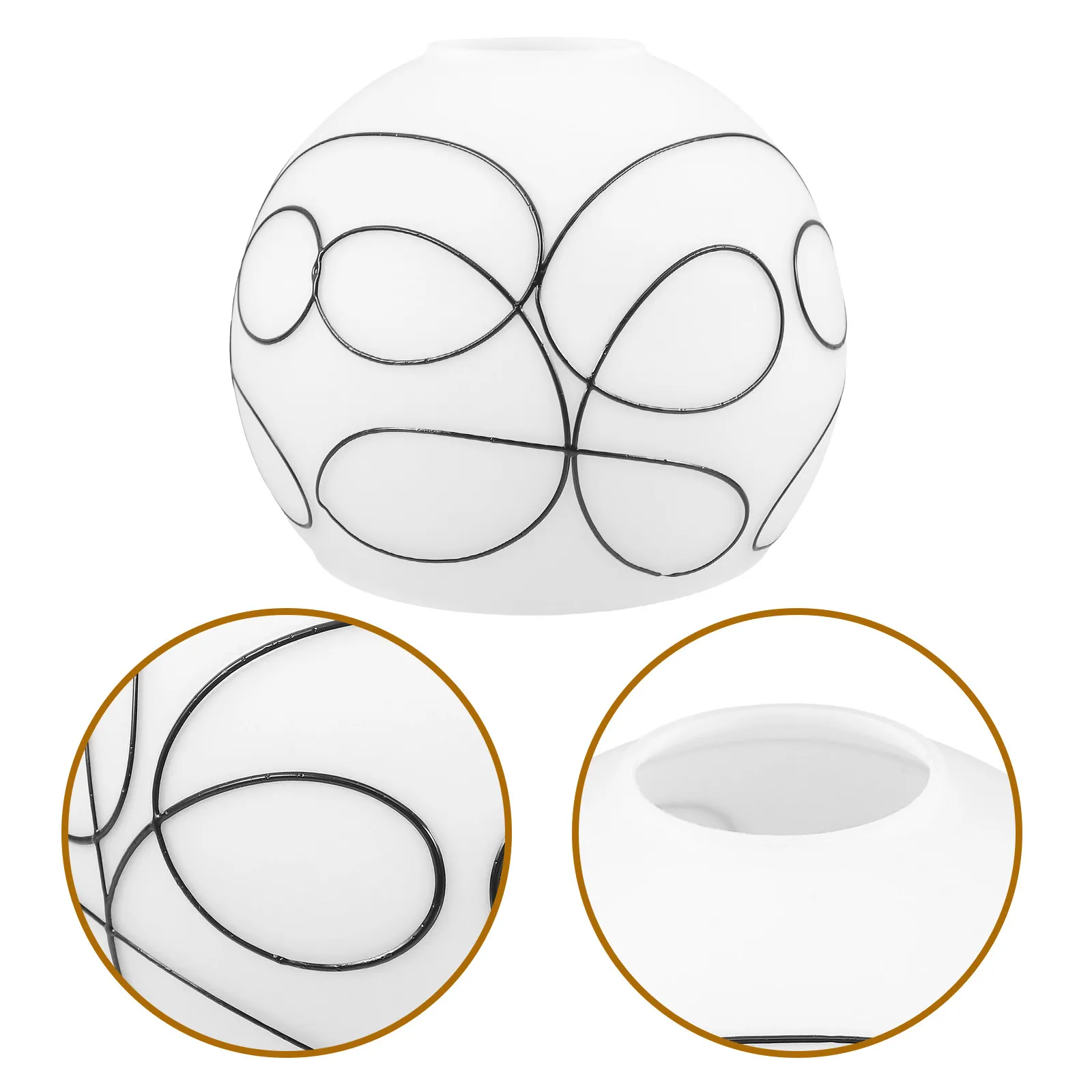Round Frosted Glass Lamp Shade Replacement E27 Socket Modern White Brushed Finish Soft Light Diffuser for Pendant Wall Sconce