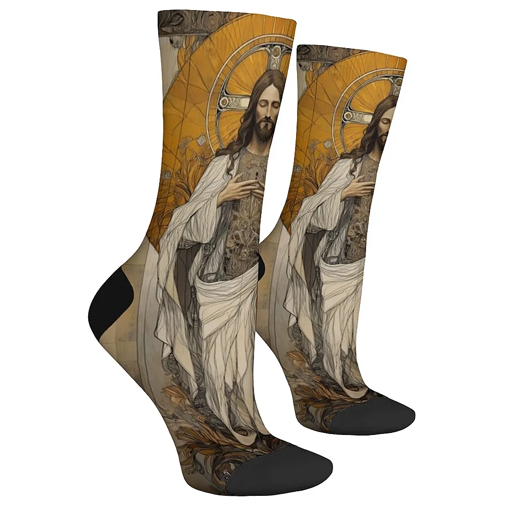 Christ the Redeemer Jesus novel and interesting men's socks, vintage style, reborn Easter gift, comfortable and breathable