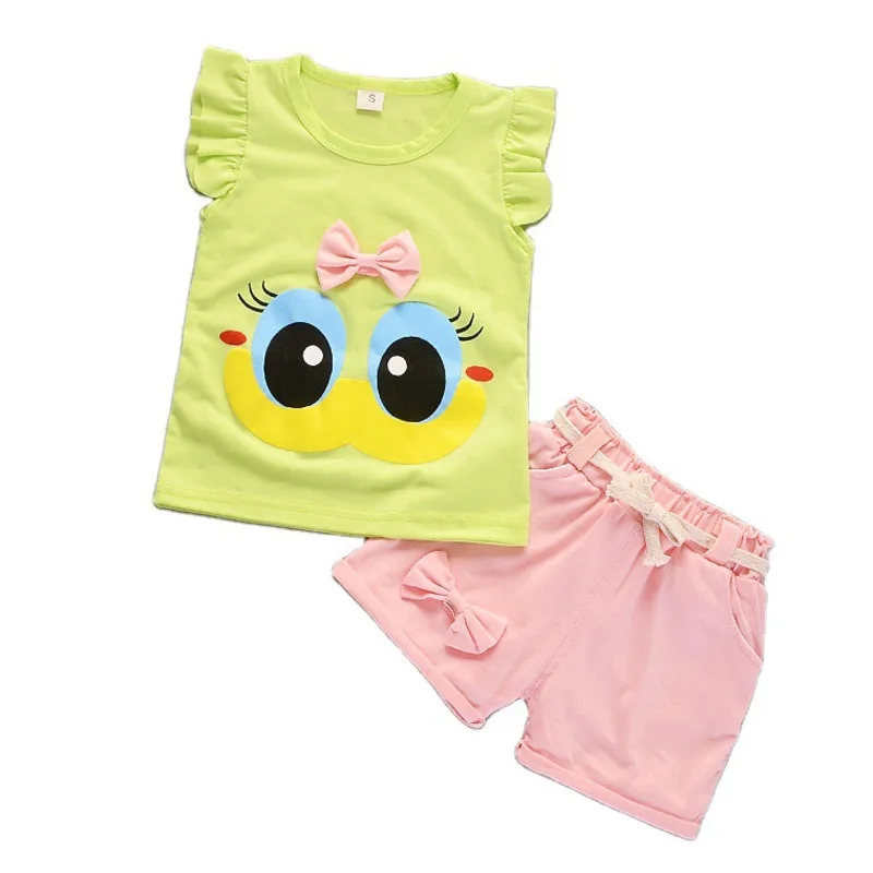 

New Summer Fashion Baby Clothes Suit Children Girls Casual Vest Shorts 2Pcs/Sets Kids Outfits Toddler Costume Infant Tracksuits