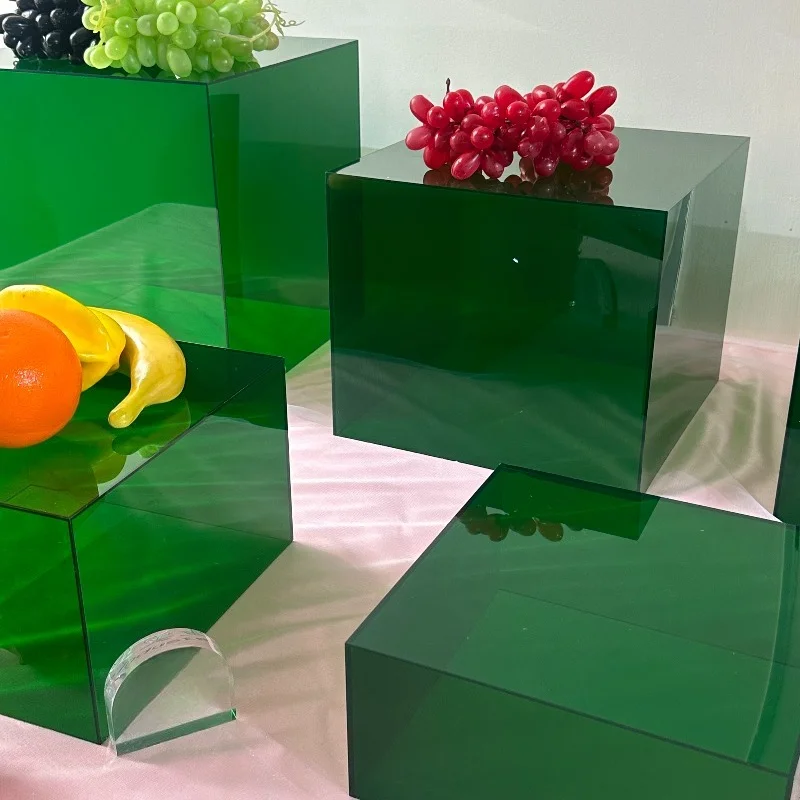 Square acrylic display stand wedding buffet table riser