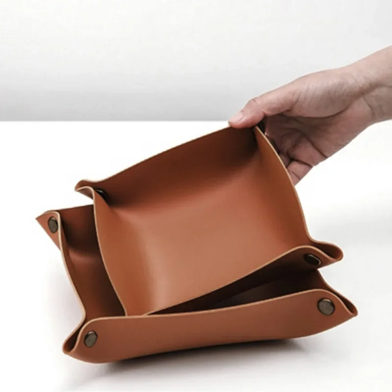 Portable Leather Foldable Rollable Herb Tobacco Rolling Tray Key Wallet Coin Storage Case Smoking Accessories Cool Gadgets