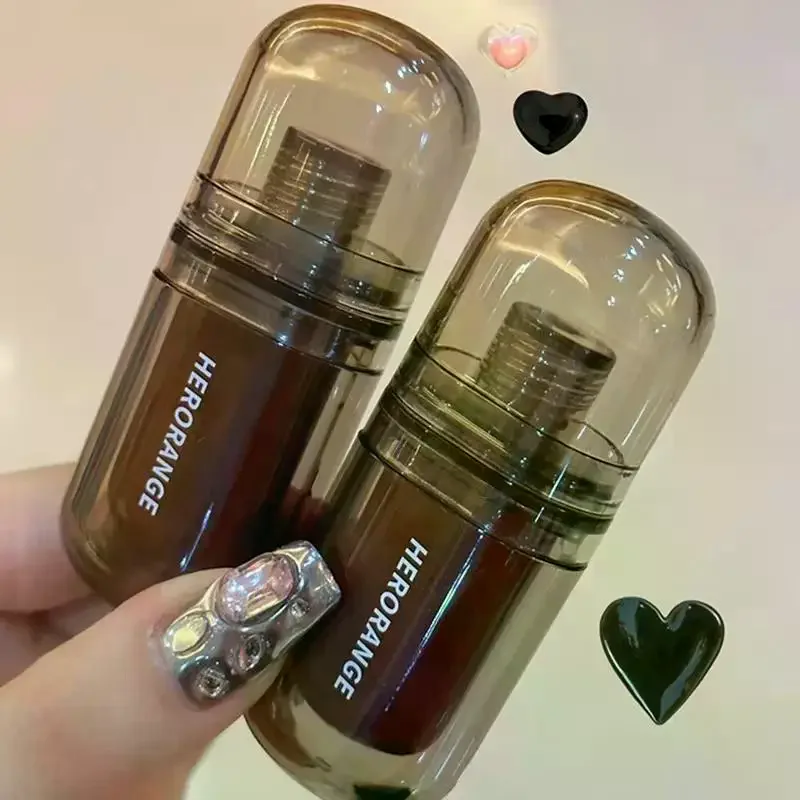 HERORANGE Black Mirror Lip Gloss Lasting Watery Lip Glaze Translucent Dark Brown Red Liquid Lipstick Women Beauty Lip Cosmetics
