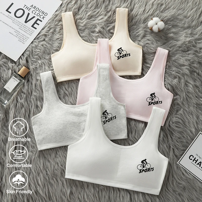 Underwear for female students, anti bulge point for girls, sports development period, small vest for girls, big girls, little gi