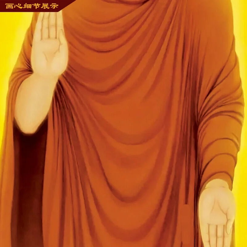 Shakyamuni Buddha Portrait Figure Buddha Scroll Hanging Decoration Home Buddhist Hall Wall Decoration Hanging Painting