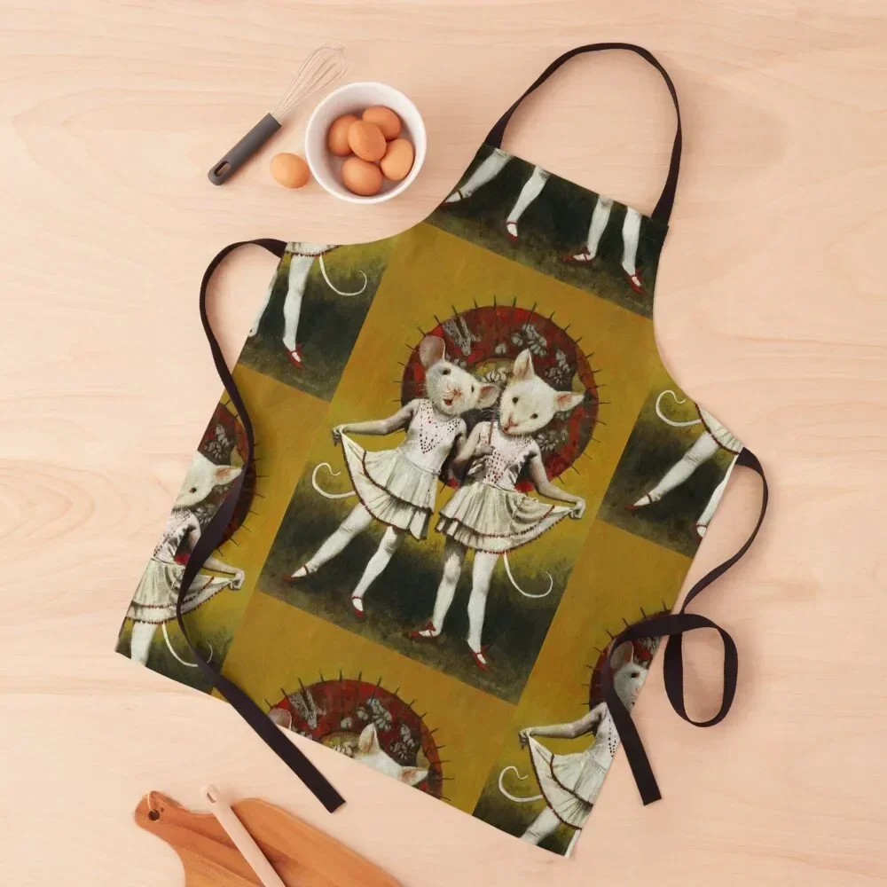 

Vintage Theatrical Mice Apron Cute Kitchen Accessories Household Items Kitchen Funny women's work Apron