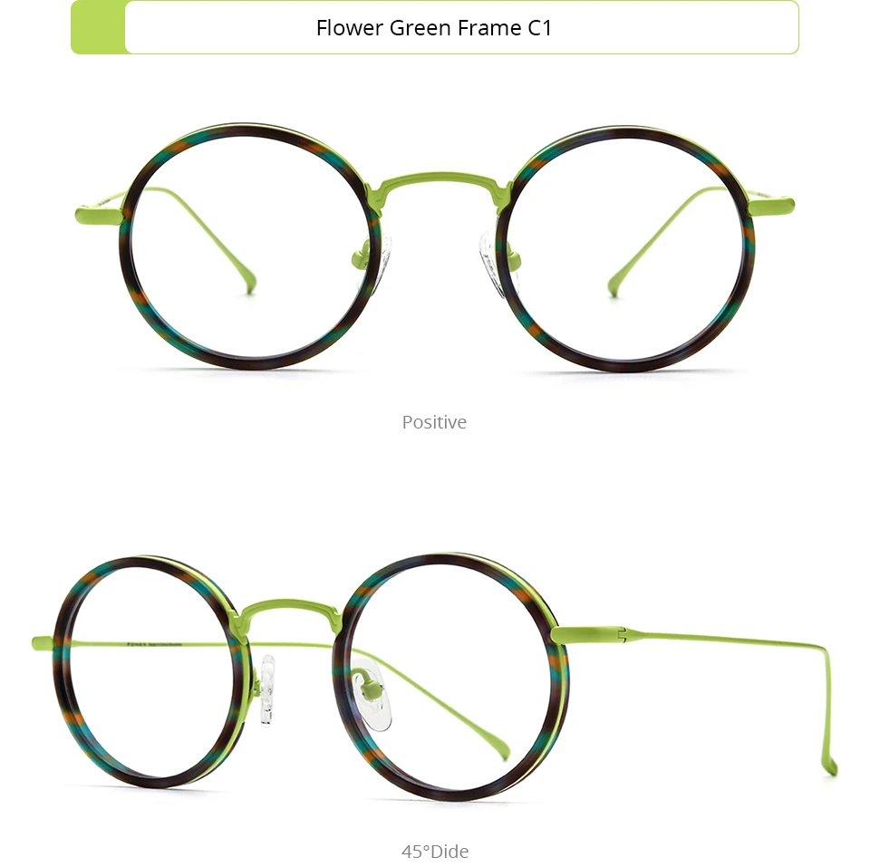 FONEX Acetat Titan Brille Rahmen Frauen 2025, Neue Mode Marke Design Retro Kleine Runde Brillen Männer Vintage Brillen 85844 – Detail 6
