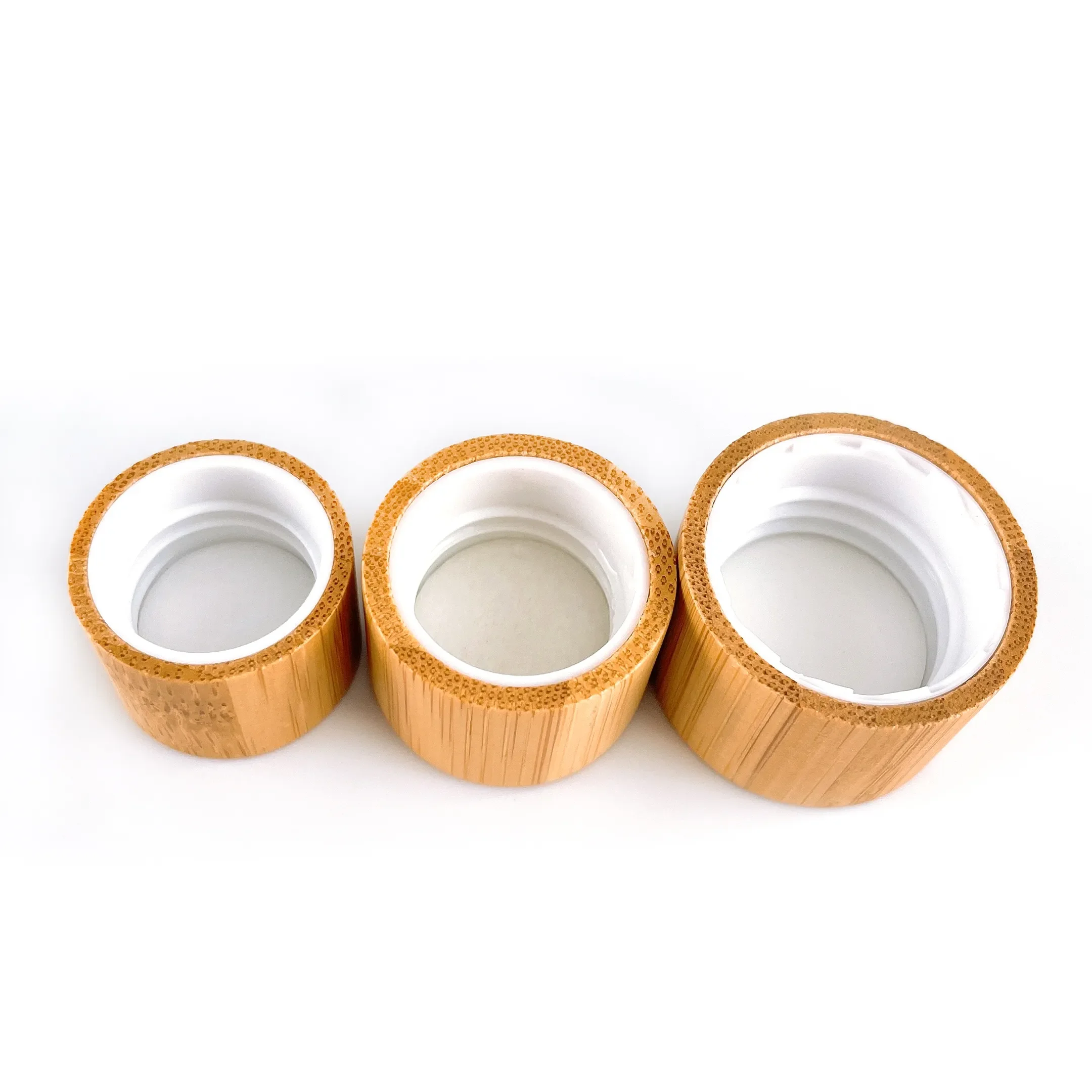 

100pcs* 18/20/24mm 410 Bamboo Screw Cap Bamboo Wooden Cosmetic Toner Skin Care Olive Oil Bottle Euro Dropper Caps Screw Top Lids