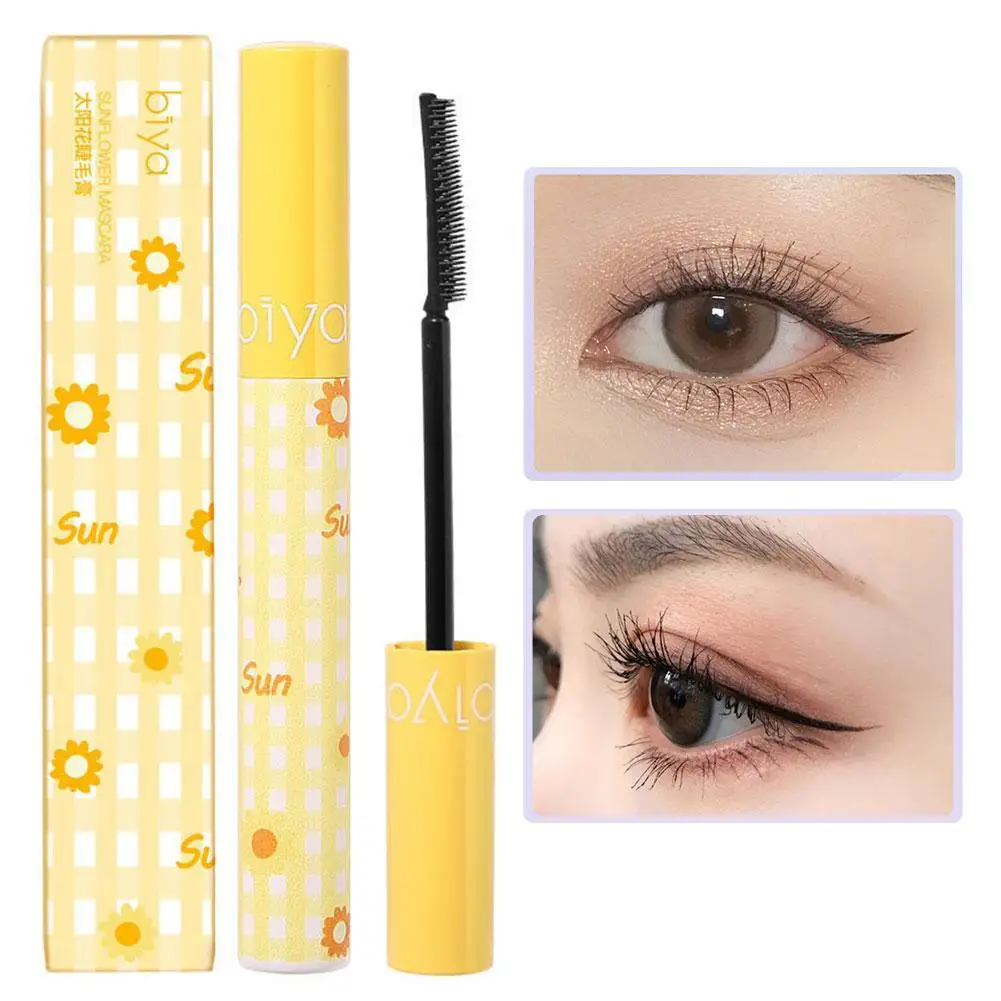 

Sunflower Waterproof Mascara Smudge-Proof Sweat-Resistant Formula with Slim Curling Brush Ultra-Fine Comb Mascara