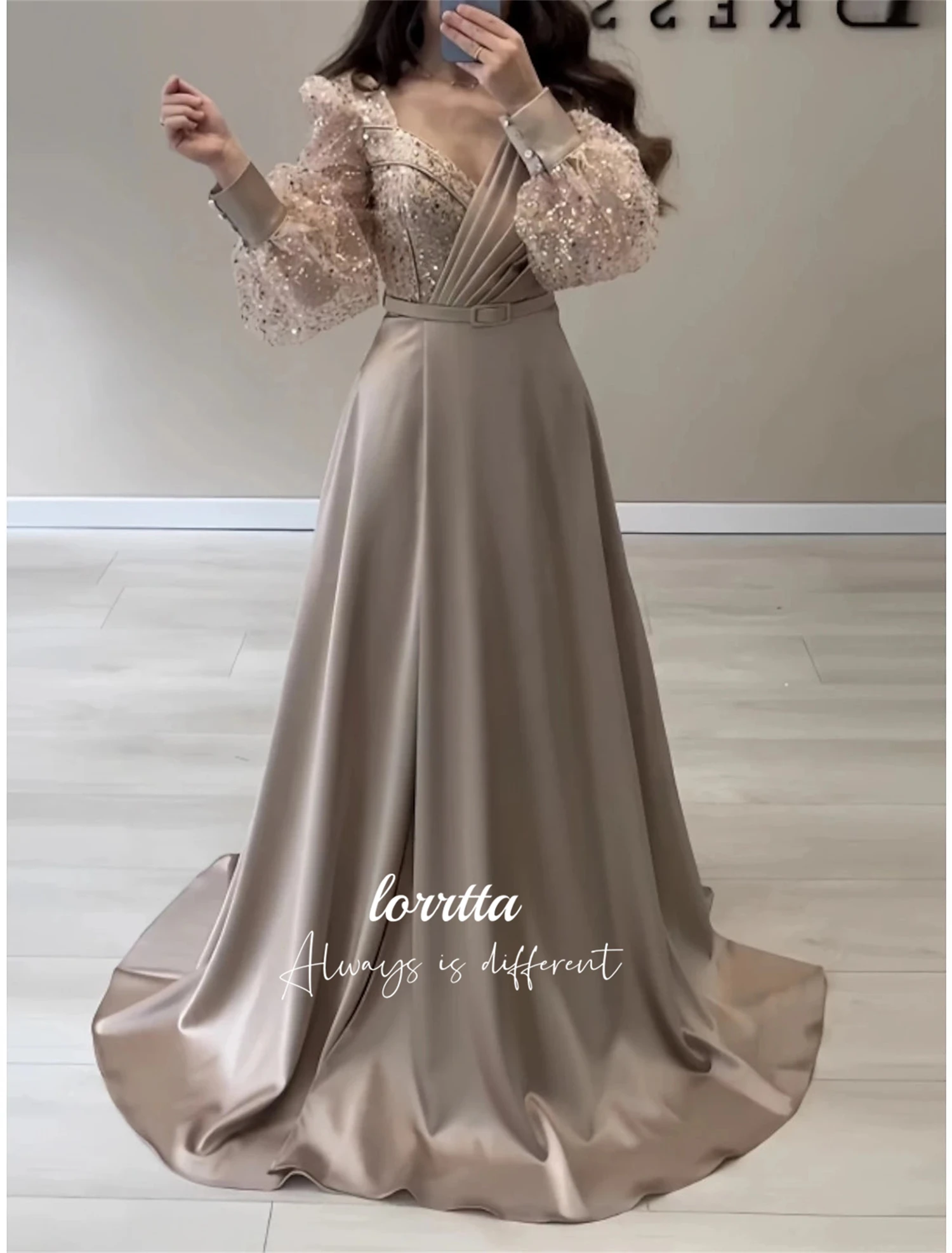 

Lorrtta Satin Luxurious Grace Evening Dress Elegant Party Long Dresses for Formal Occasions Luxury Robe De Soiree Femmes Woman