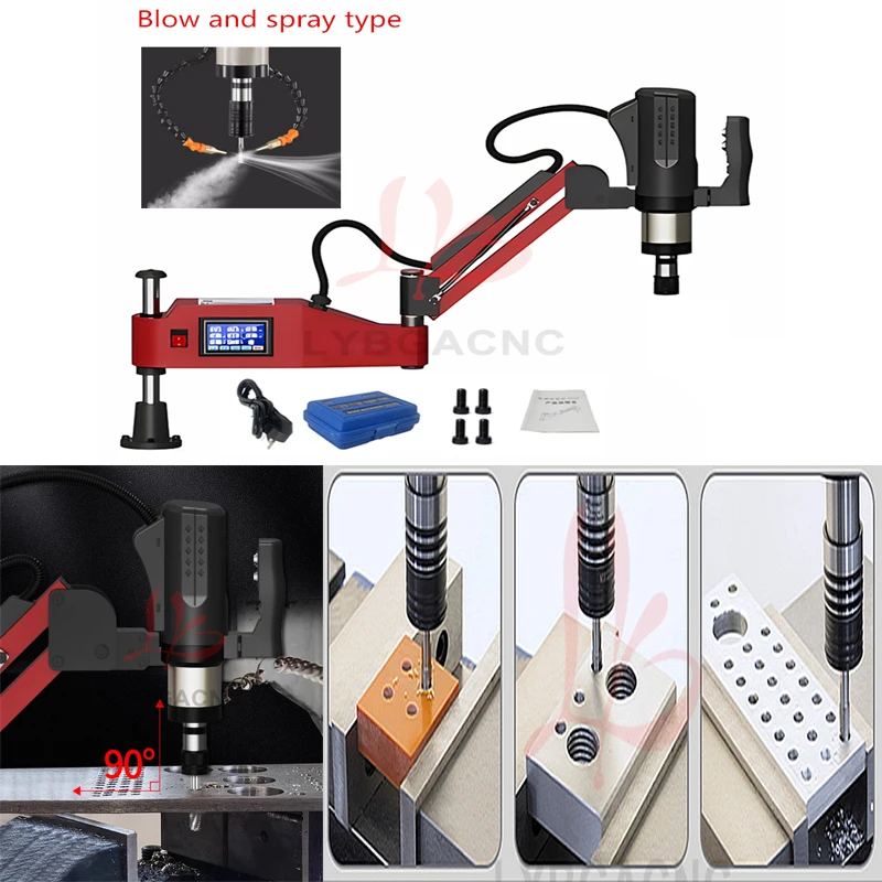 

Электрический вертикальный резьбонарезной станок LY M6-M36 универсальный, с функцией продувки и охлаждения, с патронами для меди и стали