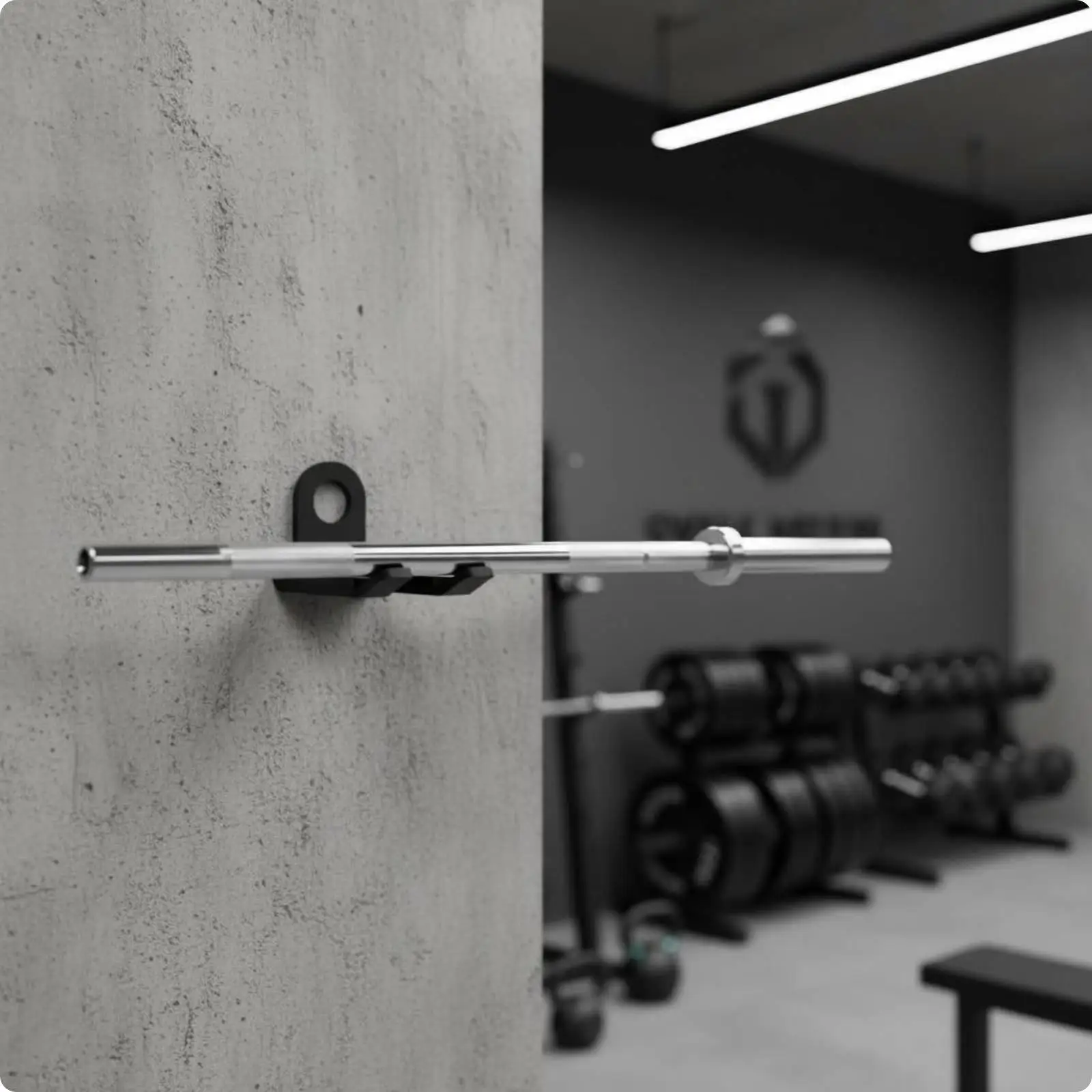Single Barbell Mount Wall Attached Bar Holder Space Saving Barbell Storage Bracket for Home Gym