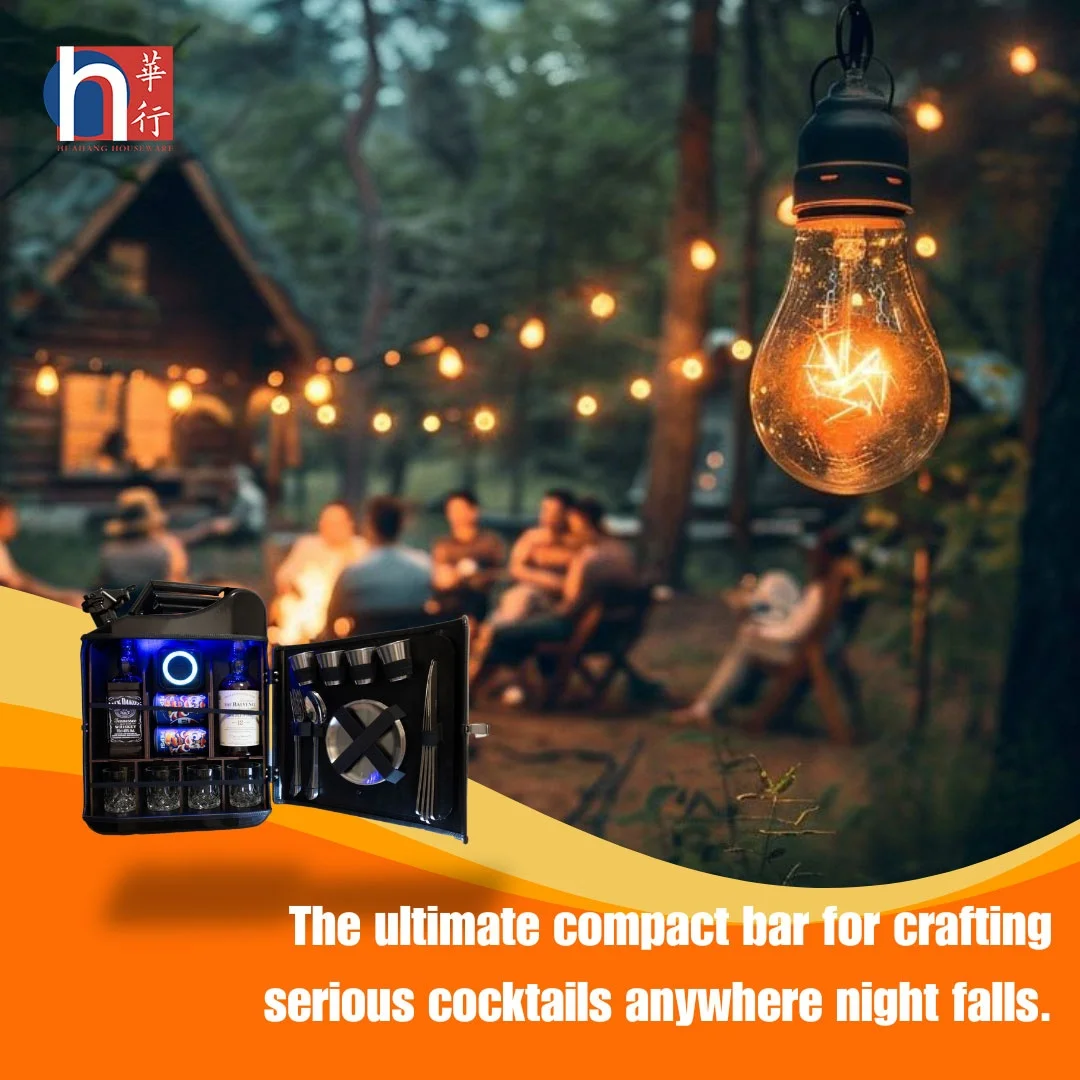 Custom 20L Black Matte Fuel Metal Jerry Can Mini Bar with Wooden Rack Bluetooth Speaker for Home Canister Bar Father's Day Gift